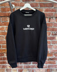 BALENCIAGA STITCHED LOGO VELOUR LINED CREWNECK’