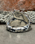 DEAL DESIGN KNIGHTS HORSE & SERPENT OPEN RING ‘SILVER’