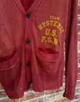 HYSTERIC GLAMOUR COLLEGIATE PREP CARDIGAN ‘RED’