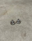 VIVIENNE WESTWOOD MICRO ORB SILVER EARRINGS “CLEAR”