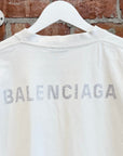 BALENCIAGA SS22 RHINESTONE LOGO TEE ‘WHITE’