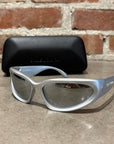 BALENCIAGA SWIFT OVAL SUNGLASSES ‘SILVER’