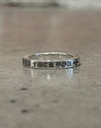 CHROME HEARTS 3MM LA F*CK YOU SPACER RING ‘SILVER’