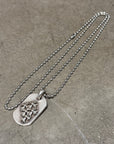 CHROME HEARTS RAISED CEMETERY CROSS DOG TAG NECKLACE ’SILVER’