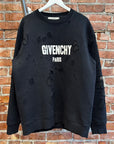 GIVENCHY FW25 PARIS DISTRESSED LOGO CREWNECK ‘BLACK’