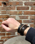 CHROME HEARTS RS3 SPIKE LEATHER BRACELET ‘BLACK’