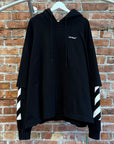 OFF-WHITE DIAGONAL HELVETICA LAYER HOODIE ‘BLACK’