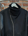 RICK OWENS SS15 DRKSHDW HYBRID LEATHER MOUNTAIN ZIP JACKET ‘BLACK’