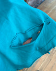 BALENCIAGA SS20 DESTROYED FLATGROUND TEE ‘TURQUOISE’