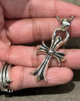 CHROME HEARTS SMALL CROSS W/ BALE NECKLACE ‘SILVER’