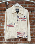HYSTERIC GLAMOUR RECONSTRUCTED PATCHWORK LOGO JACKET ‘WHITE’