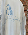 STUSSY SATIN PINUP GIRL SHIRT ‘BLUE’