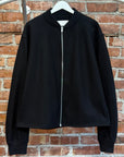JIL SANDER MELTON WOOL BOMBER JACKET ‘BLACK’
