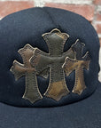 CHROME HEARTS CAMO TRIPLE CROSS TRUCKER HAT ‘BLACK’