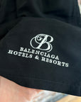 BALENCIAGA SS21 HOTELS & RESORT SWIM SHORTS ‘BLACK’