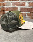KAPITAL THE DENIM DIED TRUCKER HAT 'OLIVE'