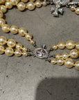 VIVIENNE WESTWOOD XL 2D ORB PEARL CHOKER ‘SILVER’