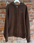 SUPREME FW25 MINI BOX LOGO ZIP HOODIE ‘BROWN’