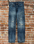 CELINE MOONLIGHT DISTRESSED STRAIGHT LEG JEANS ‘INDIGO’