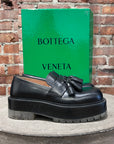 BOTTEGA VENETA STILT PLATFORM LEATHER LOAFERS ‘BLACK’