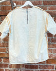 MAISON MARGIELA MM6 REVERSIBLE DISTRESSED DENIM TEE 'WHITE'
