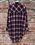 NUMBER (N)INE SHADOW PLAID CLOAK FLANNEL ‘RED’