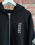 CHROME HEARTS VERTICAL LOGO THERMAL ZIP UP HOODIE ‘BLACK’