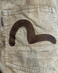 EVISU CORDUROY CHAINSTITCH SHORTS 'TAN'