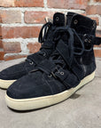 CHRISTIAN LOUBOUTIN HIGH TOP BONDAGE SUEDE SNEAKERS ‘BLACK’