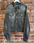 ARMANI 00S VINTAGE BIG LOGO DENIM JACKET ‘WASHED GRAY’