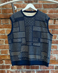KAPITAL INDIGO DYED SASHIKO POCKET VEST ‘NAVY’