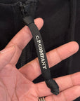 C.P. COMPANY DIAGONAL RAISED FLEECE GOGGLE ZIP HOODIE ‘BLACK’