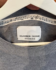 NUMBER (N)INE LOGO SCRIPT CREWNECK ‘GREY’