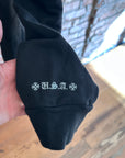 CHROME HEARTS ONLINE EXCLUSIVE SILVER GLITTER LOGO HOODIE ‘BLACK/SILVER’