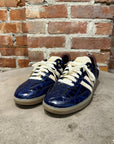 WALES BONNER ADIDAS CROCODILE SAMBA SNEAKERS ‘NAVY’