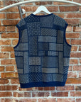KAPITAL INDIGO DYED SASHIKO POCKET VEST ‘NAVY’