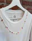 VISVIM GOROS NECKLACE BEADED TEE ‘WHITE’