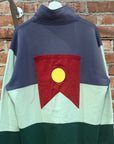ACNE STUDIOS OVERSIZED FLINT FLAG QUARTER ZIP RUGBY ‘MULTI’