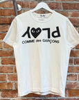 COMME DES GARÇON PLAY REVERSE LOGO TEE ‘WHITE’