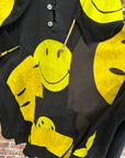 KAPITAL RECONSTRUCTED PATCHWORK SMILEY HOODIE ‘BLACK/YELLOW’