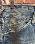 EVISU EU EXCLUSIVE THRASHED DENIM 'VINTAGE BLUE/IVORY'