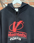 VETEMENTS SS18 ZURICH REVERSIBLE ZIP UP HOODIE ‘BLACK’