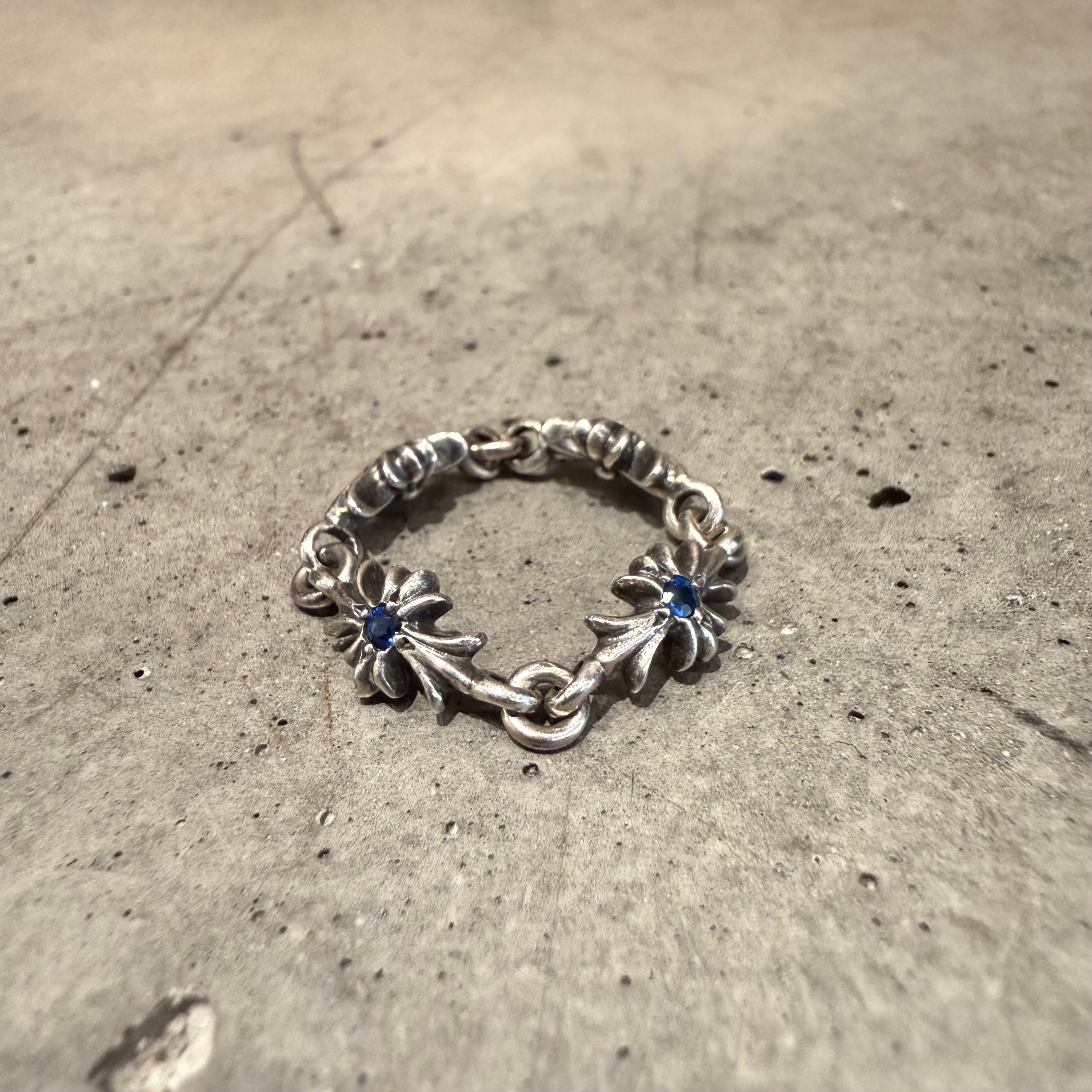 Chrome Hearts Sapphire Tiny E Cross Ring