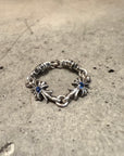 CHROME HEARTS TINY E SAPPHIRE 4-LINK RING ‘SILVER’