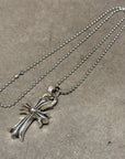 CHROME HEARTS SMALL CROSS W/ BALE NECKLACE ‘SILVER’