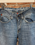 EVISU X PUMA THRASHED STRAIGHT LEG DENIM 'BLUE/MINT'
