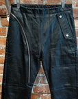 RICK OWENS FW19 LARRY LEATHER AIRCUT PANTS ‘BLACK’