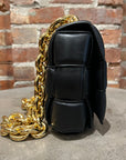 BOTTEGA VENETA CHAIN PADDED CASSETTE BAG ‘BLACK/GOLD’
