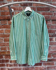 NANAMICA PINSTRIPE BUTTON UP ‘GREEN/WHITE’