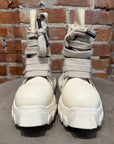 RICK OWENS FW25 JUMBO LACE BOZO TRACTOR BOOTS ‘MILK’